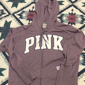 Pink Victoria Secret light weight zip hoodie